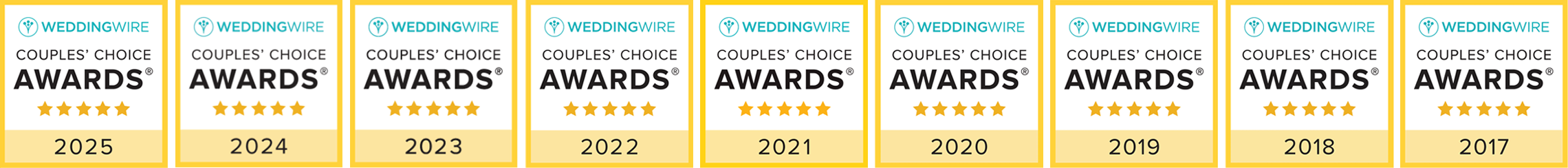 Beaver Station is honored to receive the Wedding Wire Couples' Choice Award for the ninth year in a row! Thank you to all the amazing couples who made this possible!