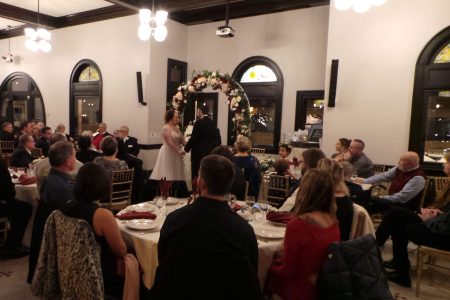 Romantic wedding ceremony at historic Beaver Station near Pittsburgh