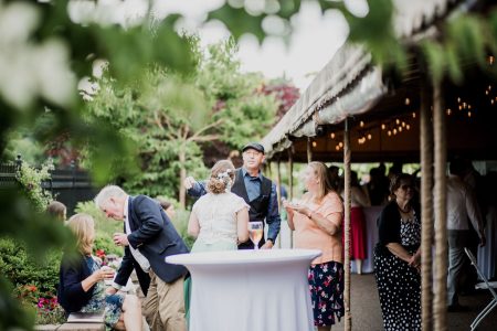 Beautiful gardens surround the covered outdoor courtyard at Beaver Station near Pittsburgh