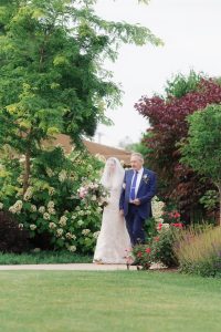 Romantic garden wedding ceremony at historic Beaver Station near Pittsburgh