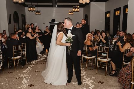 Romantic wedding ceremony at historic Beaver Station near Pittsburgh